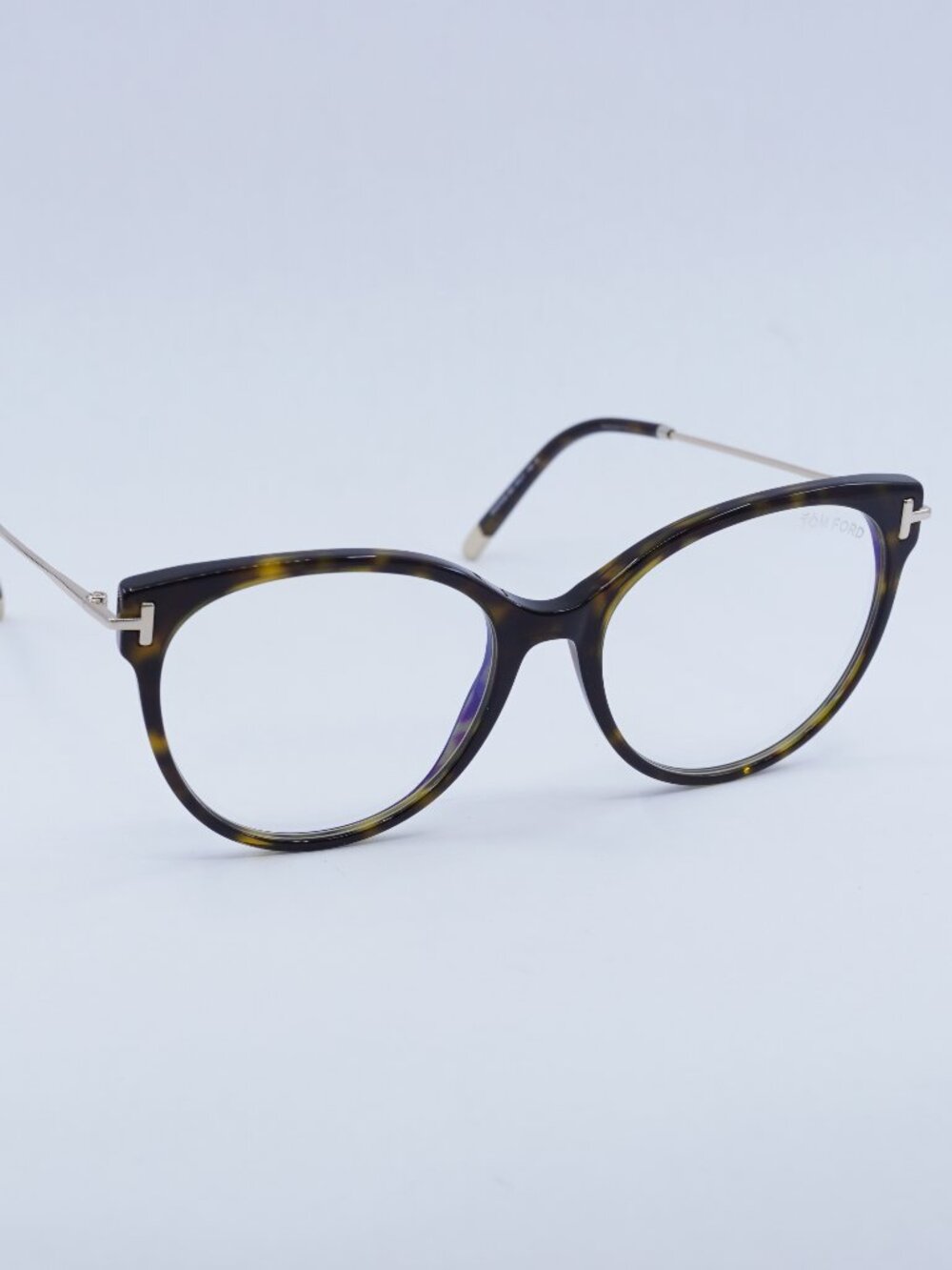 Tom Ford FT5770-B 052 Eyeglasses Havana 54mm Cat Eye Frame / Blue Light Block